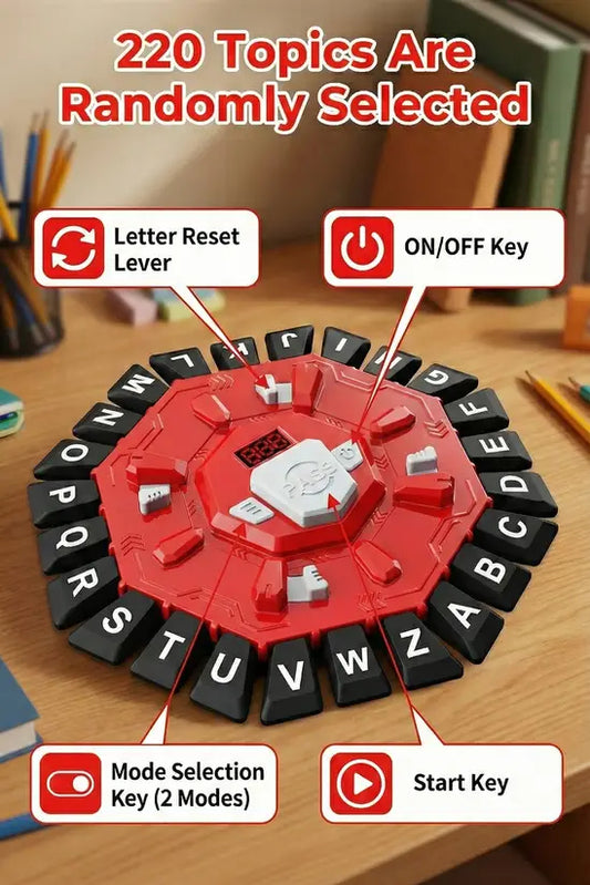 Interactive Alphabet Family Board Game, Electronic Word Challenge Game with 2 Modes, Educational Party Toy for Kids & Adults