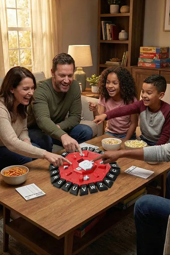 Interactive Alphabet Family Board Game, Electronic Word Challenge Game with 2 Modes, Educational Party Toy for Kids & Adults