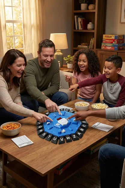 Interactive Alphabet Family Board Game, Electronic Word Challenge Game with 2 Modes, Educational Party Toy for Kids & Adults