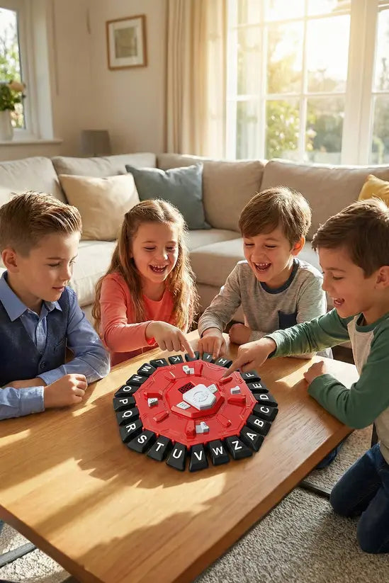 Interactive Alphabet Family Board Game, Electronic Word Challenge Game with 2 Modes, Educational Party Toy for Kids & Adults