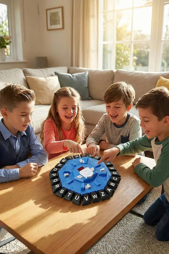Interactive Alphabet Family Board Game, Electronic Word Challenge Game with 2 Modes, Educational Party Toy for Kids & Adults