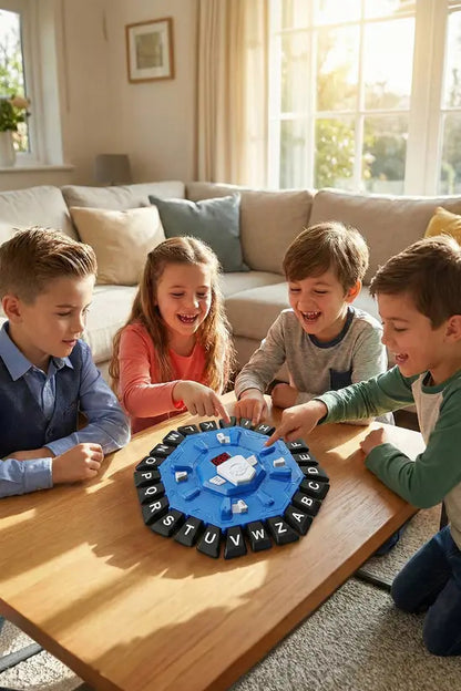 Interactive Alphabet Family Board Game, Electronic Word Challenge Game with 2 Modes, Educational Party Toy for Kids & Adults