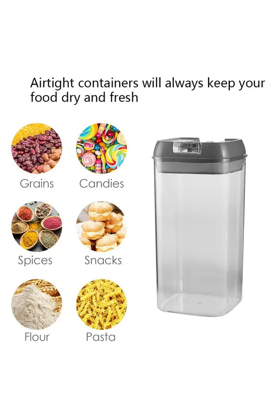 7Pcs Airtight Food Dry Grain Cereal Storage Containers 6.9L with Clasp Lids （0.5*2+0.8*2+1.2*2+1.9L）