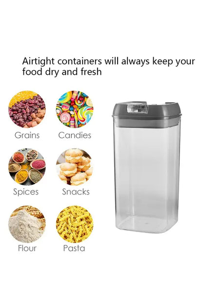 7Pcs Airtight Food Dry Grain Cereal Storage Containers 6.9L with Clasp Lids （0.5*2+0.8*2+1.2*2+1.9L）